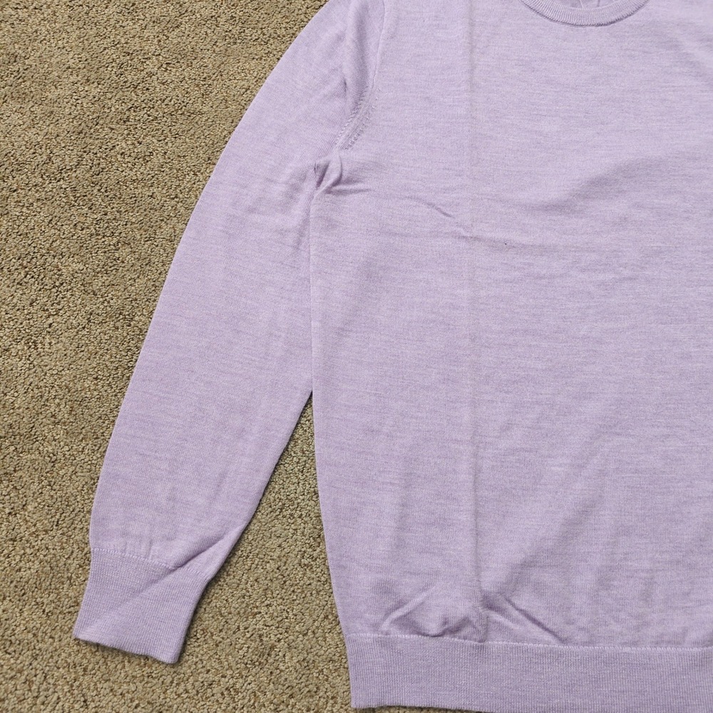 J.Crew Mens Medium Tall Italian Merino Wool Crewneck Sweater Heather Lilac G8278 - Picture 9 of 12